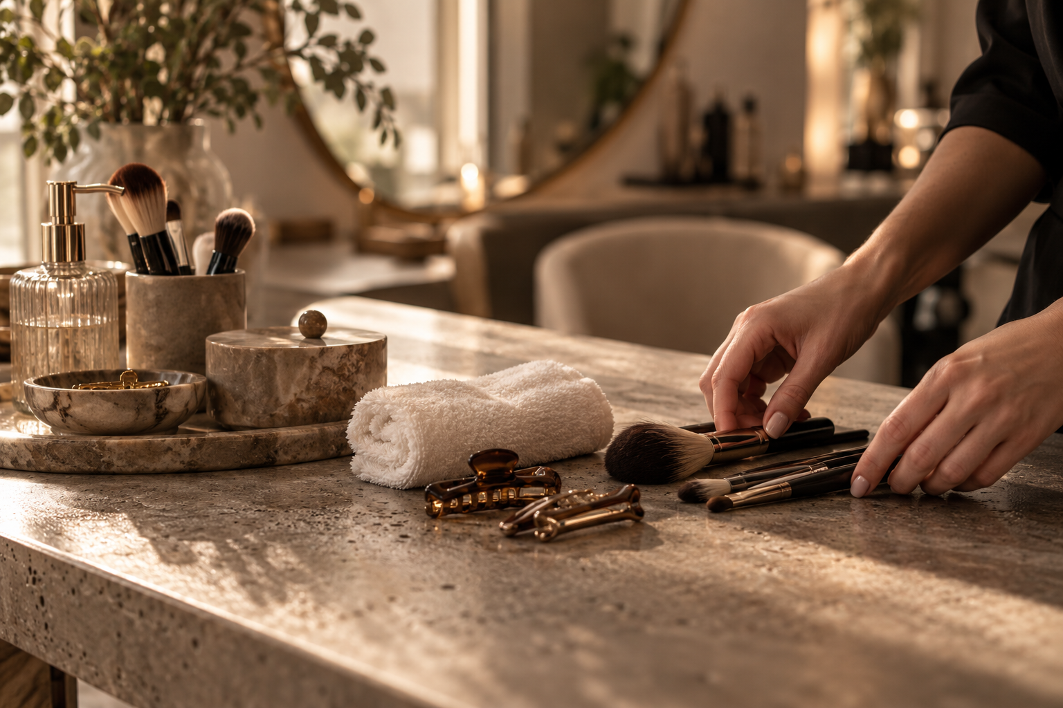 Salon tools prepared for a treatment